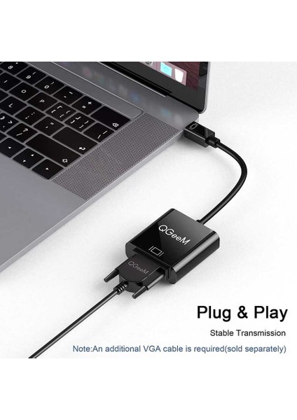 Hızlı, Net Görüntü Aktarımı Için 4K 30Hz Kalitesinde Mini Displayport'dan VGA 'ya Dönüştürücü Kablo