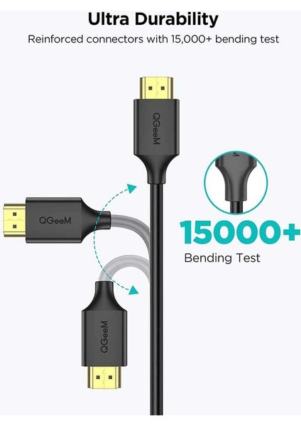 Micro HDMI ve Micro USB Ses ve Video Görüntü Aktarım Kablosu (Altın Kaplama Uclu 1.83METRE 4k-30 Hz)