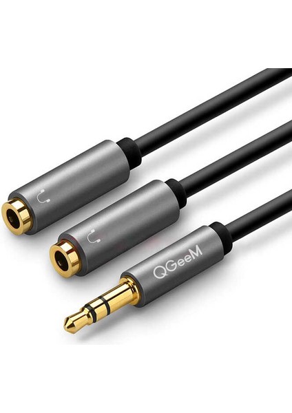 Telefon, Monitör ve Ses Sistemleri Için 3.5mm Jack Girişli ve Çıkışlı Audio Ses Çoğaltıcı Kablo