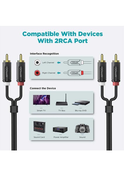 Bilgisayar, Televizyon ve Ses Sistemleri Için 2'li Rca Jack Girişi ve Çıkışı 3 Metre Aux Ses Kablosu modelleri