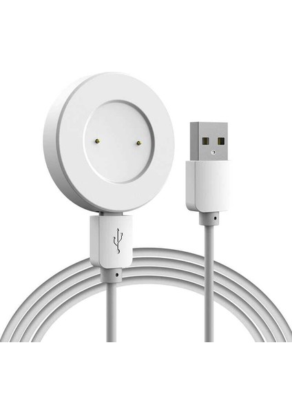 Huawei Watch Magic Uyumlu Manyetik Adsorpsiyonlu USB Şarj Kablosu (Hızlı ve Stabil Şarj) (Beyaz)