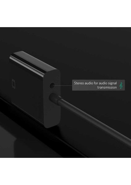 HDMI Girişi Olan Her Cihaz Için VGA Dönüştürücü Çevirici Kablo (3.5mm Jack Ses Portu 16CM) fırsatları