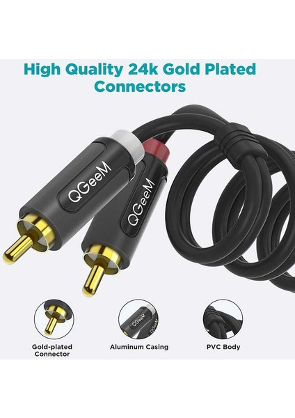 Bilgisayar Televizyon ve Ses Sistemleri Için 2'li Rca Jack Girişi ve Çıkışı 1.8metre Aux Ses Kablosu indirimleri
