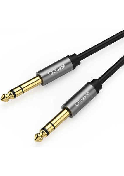 Gitar, Amfi ve Ses Sistemleri Için 6.35MM Jack Aux Audio Kablo (1.5metre Sabit Hifi Ses Iletimi)