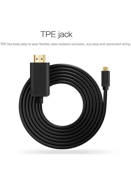 Type-C'den Hdmı'ya Görüntü Aktarımı Için Kablo (4k 40Hz ve Hdcp Destekli 1.8metre Tak-Çalıştır)
