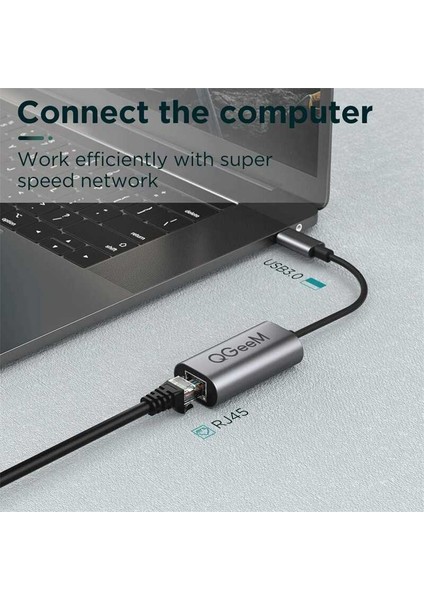 USB 'den RJ45 'e Hızlı Ethernet Dönüştürücü Kablosu 1000 Mbps Network Ağ Adaptörü Tak-Çalıştır Kablo