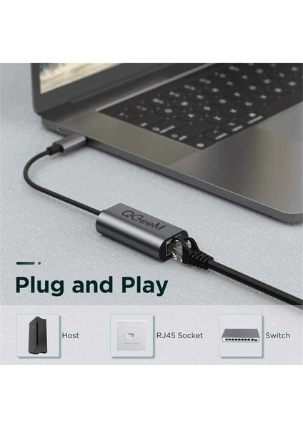 USB 'den RJ45 'e Hızlı Ethernet Dönüştürücü Kablosu 1000 Mbps Network Ağ Adaptörü Tak-Çalıştır Kablo