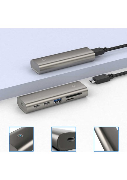 LED Göstergeli Taşınabilir Type-C Bağlantı Adaptörü Çoklayıcı Çevirici Dönüştürücü Çoğaltıcı Kablo indirimleri