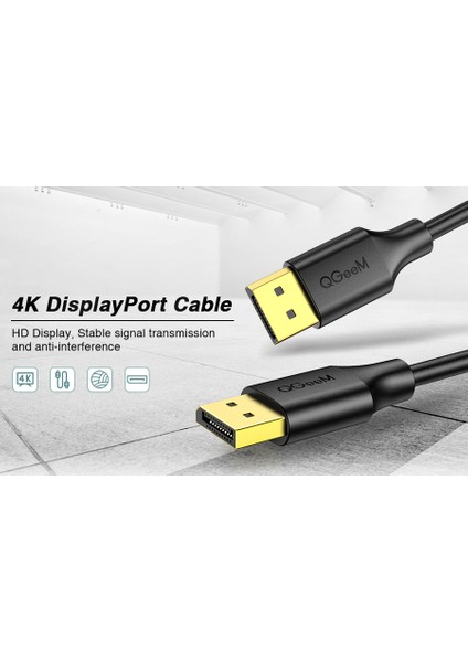Laptop, Monitörler ve Hdtv, Akıllı Tv'ler ve Oyun Sistemleriyle Uyumlu 1.80 Metre Displayport Kablo fiyatları