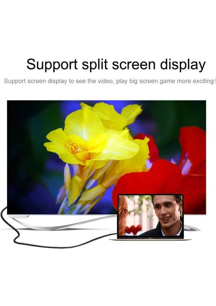 Notebook Laptop Bilgisayar Projektör, Tv Uyumlu Type-C'den Hdmı'ya Görüntü Aktarım Kablosu (3metre)