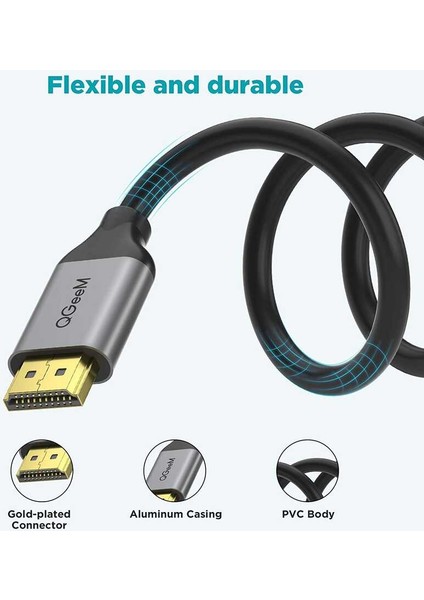 Bilgisayar, Ps4, Akıllı Tv, Projektör, Monitör Için Görüntü ve Ses Aktarıcı HDMI Kablo (4.57 Metre)