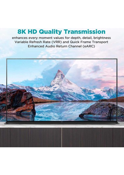 Bilgisayar, Ps4, Akıllı Tv, Projektör, Monitör Için Görüntü ve Ses Aktarıcı HDMI Kablo (1.83 Metre)