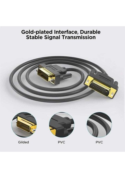 Profesyonel ve Gelişmiş Görüntü Aktarımı Için Uygun 1 Metre DVI Kablo Tüm DVI Portları ile Uyumlu