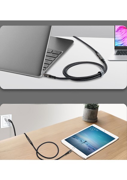 Hızlı Data ve Şarj Kablosu Thunderbolt USB 3.2 Type-C Pd Uzatma Kablosu (20GBPS 4K@60Hz 0,2 Metre)