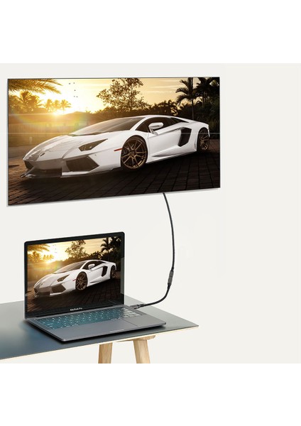 Hızlı Data ve Şarj Kablosu Thunderbolt USB 3.2 Type-C Pd Uzatma Kablosu (20GBPS 4K@60Hz 0,2 Metre)