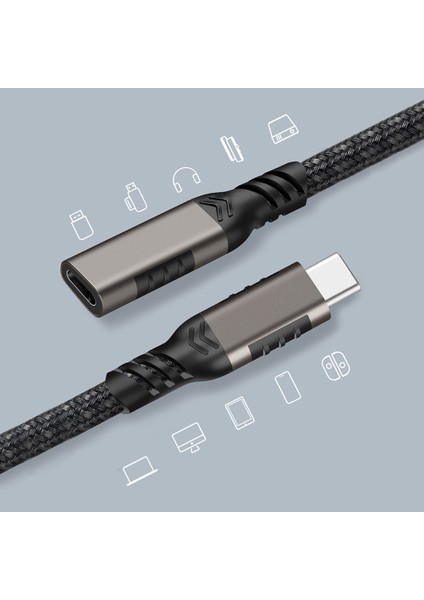 Type-C'den Pd (Power Delivery) Usb-C 100W Hızlı Şarj ve 20GBPS Veri Aktarımı 1.5metre Uzatma Kablosu fırsatları