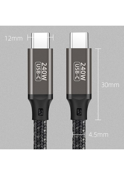 Hızlı Şarj ve Veri Aktarımı Data Kablosu (1.5 Metrelik) Thunderbolt 3, Usb-C, Displayport ile Uyumlu