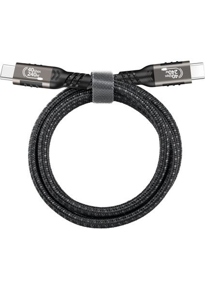 Thunderbolt 3, Usb-C, Displayport Uyumlu Iki Ucu Type-C Usb4 Pd Data Kablosu (0.5 METRE-240W-40GBPS)