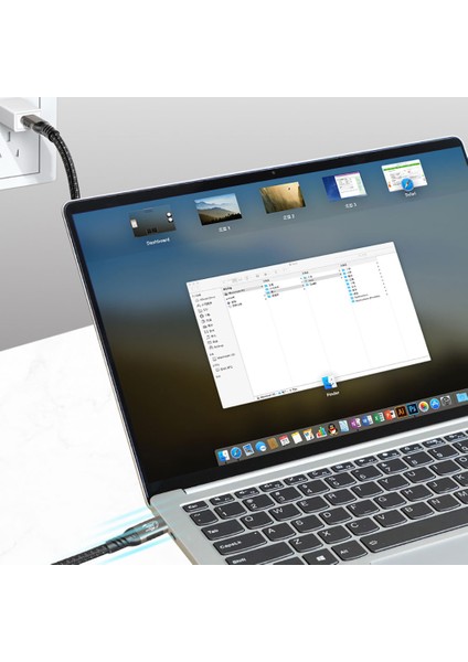 Thunderbolt 3, Usb-C, Displayport Uyumlu Iki Ucu Type-C Usb4 Pd Data Kablosu (0.5 METRE-240W-40GBPS)