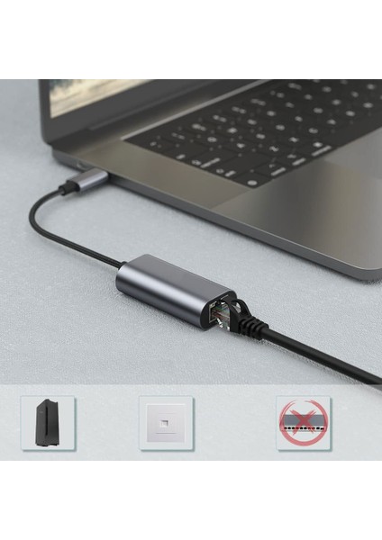 Bir Ucu Usb-A Diğer Ucu USB 3.0 Hızlı Internet Ethernet Dönüştürücü RJ45 Kablo (1000MBPS 22CM)