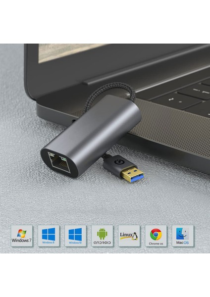 Windows, Android, Linux, Chrome Os ve Macos Için Bir Ucu Usb-A Bir Ucu USB Internet Ethernet Kablo