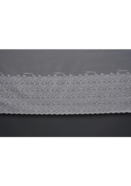 Kdk 1260 Desen Gri Renk Tek Kanat Hazır Dikilmiş Pileli Fon Perde 300*260 cm