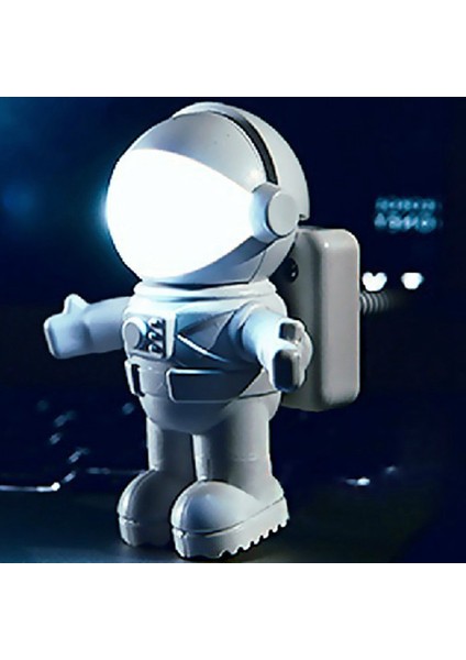 LED USB Gece Lambası Astronot Şekli Taşınabilir Aydınlatma Bilgisayar Pc Laptop Için Ayarlanabilir Katlanabilir Yenilik Spaceman Lamba (Yurt Dışından)