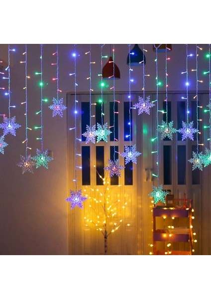 Noel Kar Taneleri LED Dize Işıklar Yanıp Sönen Işıklar Perde Işık Su Geçirmez Tatil Parti Işığı Ab Tak Çok Renkli (Yurt Dışından) fiyatları