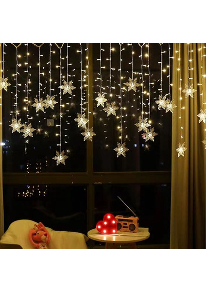 Noel Kar Taneleri LED Dize Işıklar Yanıp Sönen Işıklar Perde Işık Su Geçirmez Tatil Parti Işığı Ab Tak Çok Renkli (Yurt Dışından) fırsatları