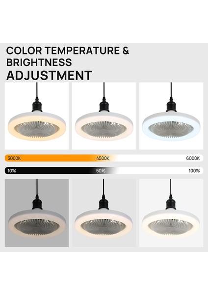 Entegre Işıklar ile 30W Tavan Vantilatörü E27 Uzaktan Tavan Aydınlatma Yatak Odası Oturma Odası Anahtarı Kontrol Ev Lambası A (Yurt Dışından)