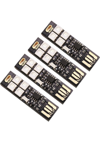 4pcs Mobil Güç USB Işık Renkli Atmosfer Işığı 4led Düğme Anahtarı Akıllı Gece Lambası (Yurt Dışından)