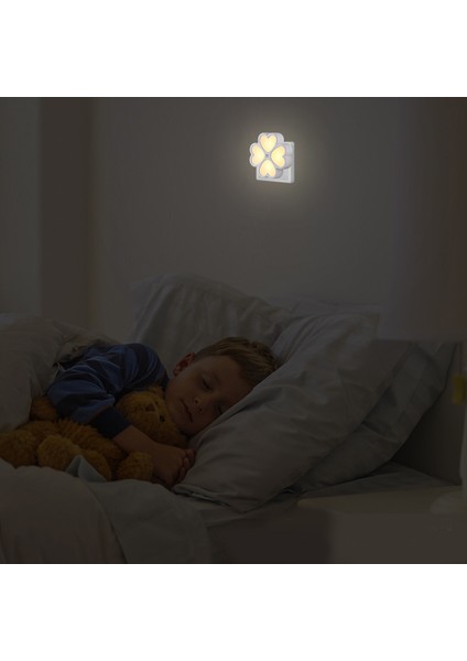 4 Yapraklı Gece Lambası LED Plug-In Gece Lambası Çocuk Odası Yatak Odası Hemşirelik Koridor Merdivenleri (0.7W Sıcak Işık) (Ab Tak) (Yurt Dışından) indirimleri