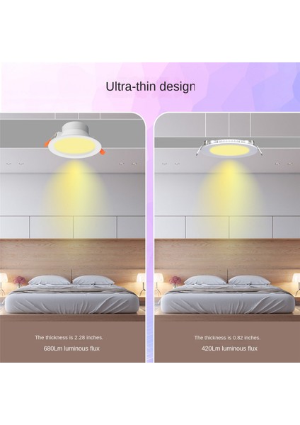 Zigbee Doodle Akıllı Ev LED 6W Downlight Rgb Sıcak Soğuk Işık Uygulama Zamanlayıcı Uzaktan Kumanda Ince Spot Işık (Yurt Dışından)