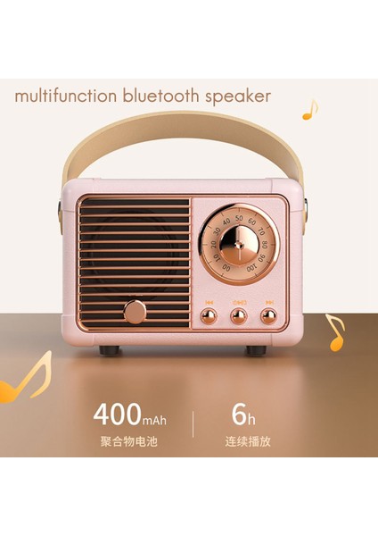 HM11 Akıllı Bluetooth Hoparlör Taşınabilir Akıllı Radyo USB Subwoofer Retro Bluetooth Hoparlör Siyah (Yurt Dışından)
