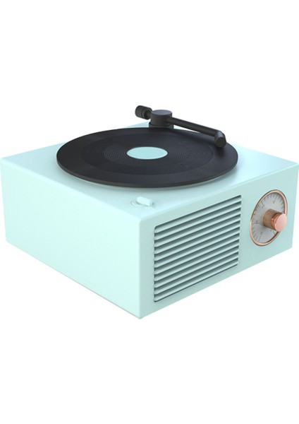Müzik Kutusu Tipi Dahili Bluetooth Stereo Kablosuz Vintage Retro Mikrofon Hoparlör Hıfı Aux Desteği Taşınabilir (Yeşil) (Yurt Dışından)