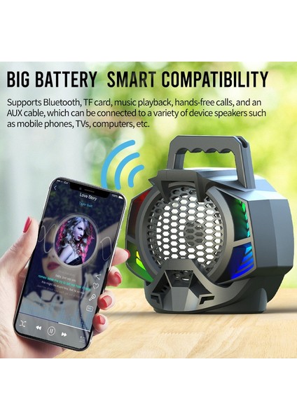 Taşınabilir Yüksek Sesli Alan Çok Fonksiyonlu Bluetooth Hoparlör 6W Dış Mekan Taşınabilir Hoparlör 5 Inç Boynuz (Yurt Dışından) modelleri