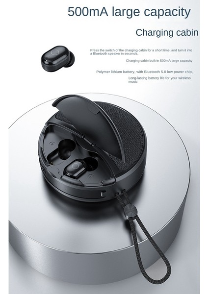 Mini Kablosuz Bluetooth Hoparlör 2'si 1 Arada Kulaklık Tws Subwoofer Stereo Eller Serbest Çok Fonksiyonlu / Tf Kart / Fm (Kırmızı) (Yurt Dışından) fırsatları