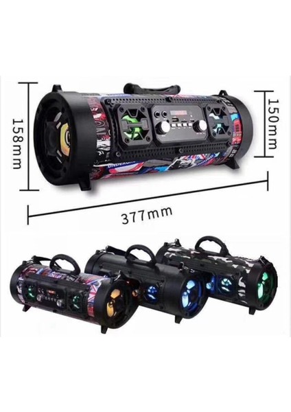 Çok Fonksiyonlu Bluetooth Dış Mekan Taşınabilir Hoparlör 20W Subwoofer Dış Mekan Partileri Için Uygun Yeşil (Yurt Dışından)