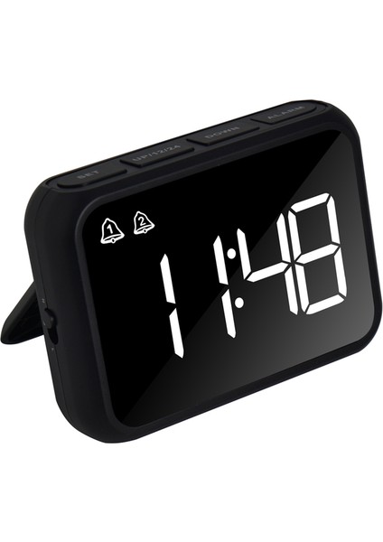 Yatak Odası Için Dijital Çalar Saat, Üç Parlaklık Kısıcı, Sıcaklık, Erteleme, Ayarlanabilir Alarm Sesi, Başucu Saatleri, Siyah (Yurt Dışından)