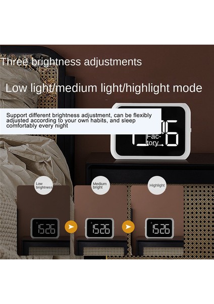 Yatak Odası Için Dijital Çalar Saat, Üç Parlaklık Kısıcı, Sıcaklık, Erteleme, Ayarlanabilir Alarm Sesi, Başucu Saatleri, Siyah (Yurt Dışından) fırsatları