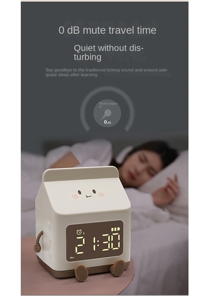 Süt Karton Çalar Saat Rüzgar Süt Karton Elektronik LED Akıllı Saat Yatak Odası Başucu Yurdu Öğrenci Saati Yeşil (Yurt Dışından)