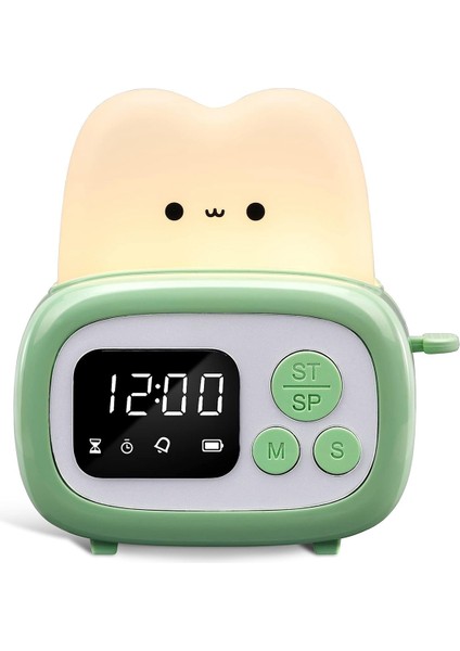 Zamanlayıcı Saat Tost Makinesi Lambası, Zaman Yönetimi Aracı ve Masa Saati Alarmı ile Sevimli Gece Lambası Çocuklar Için Dijital Zamanlayıcı Yeşil (Yurt Dışından)