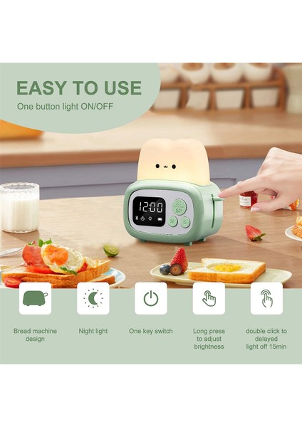 Zamanlayıcı Saat Tost Makinesi Lambası, Zaman Yönetimi Aracı ve Masa Saati Alarmı ile Sevimli Gece Lambası Çocuklar Için Dijital Zamanlayıcı Yeşil (Yurt Dışından) fırsatları