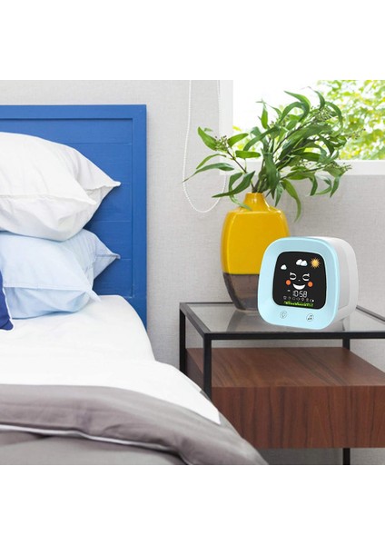 Çocuklar Için Çocuk Çalar Saat, 4 Renkli Bebek Gece Işığı ile Çocuk Uyku Eğitmen Saati, Uyku Sesi Makinesi, Mavi (Yurt Dışından) indirimleri