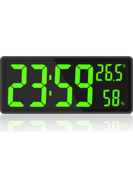 LED Dijital Duvar Saati, Rakam Göstergesi, Iç Mekan Sıcaklık ve Nem, Çiftlik Evi, Ev, Sınıf, Ofis Için Yeşil (Yurt Dışından)