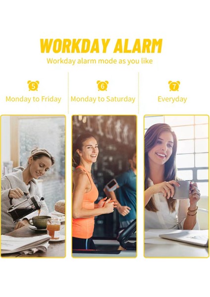 Gökkuşağı Renkli LED Dijital Çalar Saat, Erteleme, Ayarlanabilir Ses Seviyesi, Kolay Kullanım, Yatak Odası Için Çıkış Gücü, Masa, Siyah (Yurt Dışından) modelleri