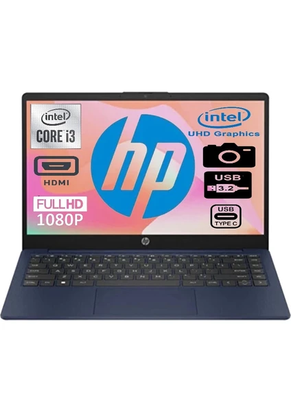 Hp 14-EP0014NT Intel Core I3-N305 8gb 512GB SSD Dos 14" Fhd 80D20EA Gece Mavisi Laptop