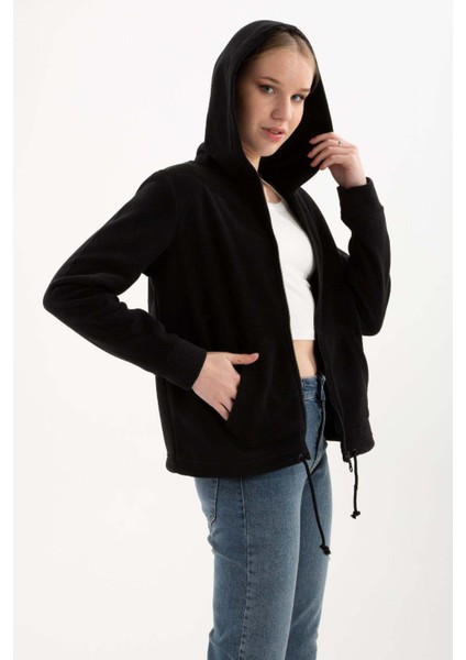 Kadın Fermuarlı Polar Sweat 23K0851K1 Siyah