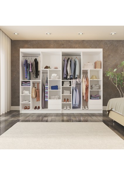 Yılwood Sürgülü Gardırop Dört Kapaklı 320/210 cm (PARLAK BEYAZ) fiyatları