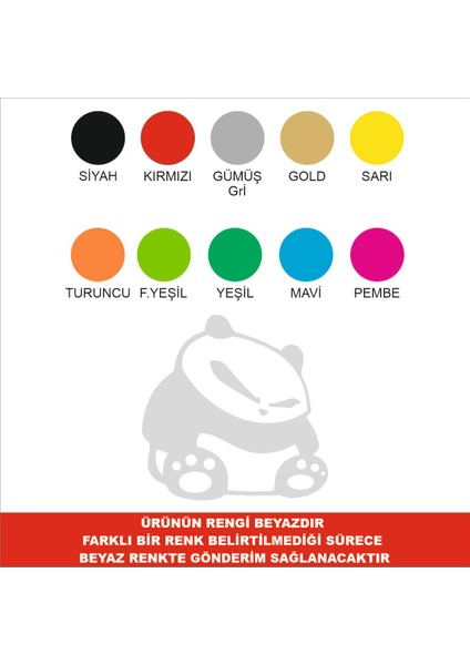 Mutsuz Panda Araç Sticker 20X20 cm